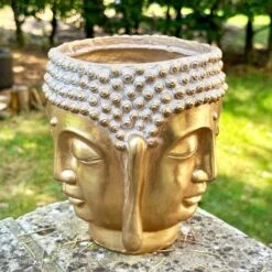 Darthome Limited Gold Multi Buddha Head Planter