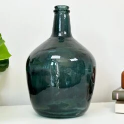 Darthome Limited Recycled Glass Large Blue Bottle Vase