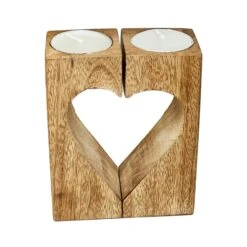 Darthome Limited Wood Block Love Heart Tea Light Holder -Darthome Limited IMG 9329.JPEGcopy