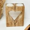 Darthome Limited Wood Block Love Heart Tea Light Holder