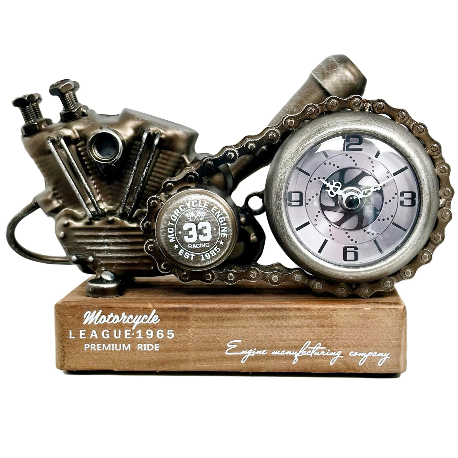 Darthome Limited Silver Motorcycle Engine Clock 4 Darthome Limited Silver Motorcycle Engine Clock - Image 4