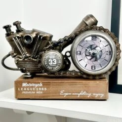 Darthome Limited Silver Motorcycle Engine Clock