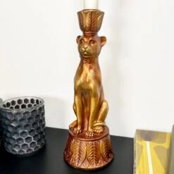 Darthome Limited Gold Leopard Candlestick Holder