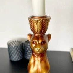Darthome Limited Gold Leopard Candlestick Holder -Darthome Limited IMG E0056 editedAL