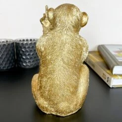 Darthome Limited Gold Up Yours Monkey Ornament 11x19x11cm -Darthome Limited IMG E0063 editedAR