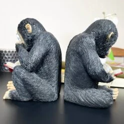 Darthome Limited Black Reading Monkey Bookends -Darthome Limited IMG E0156 editedAP