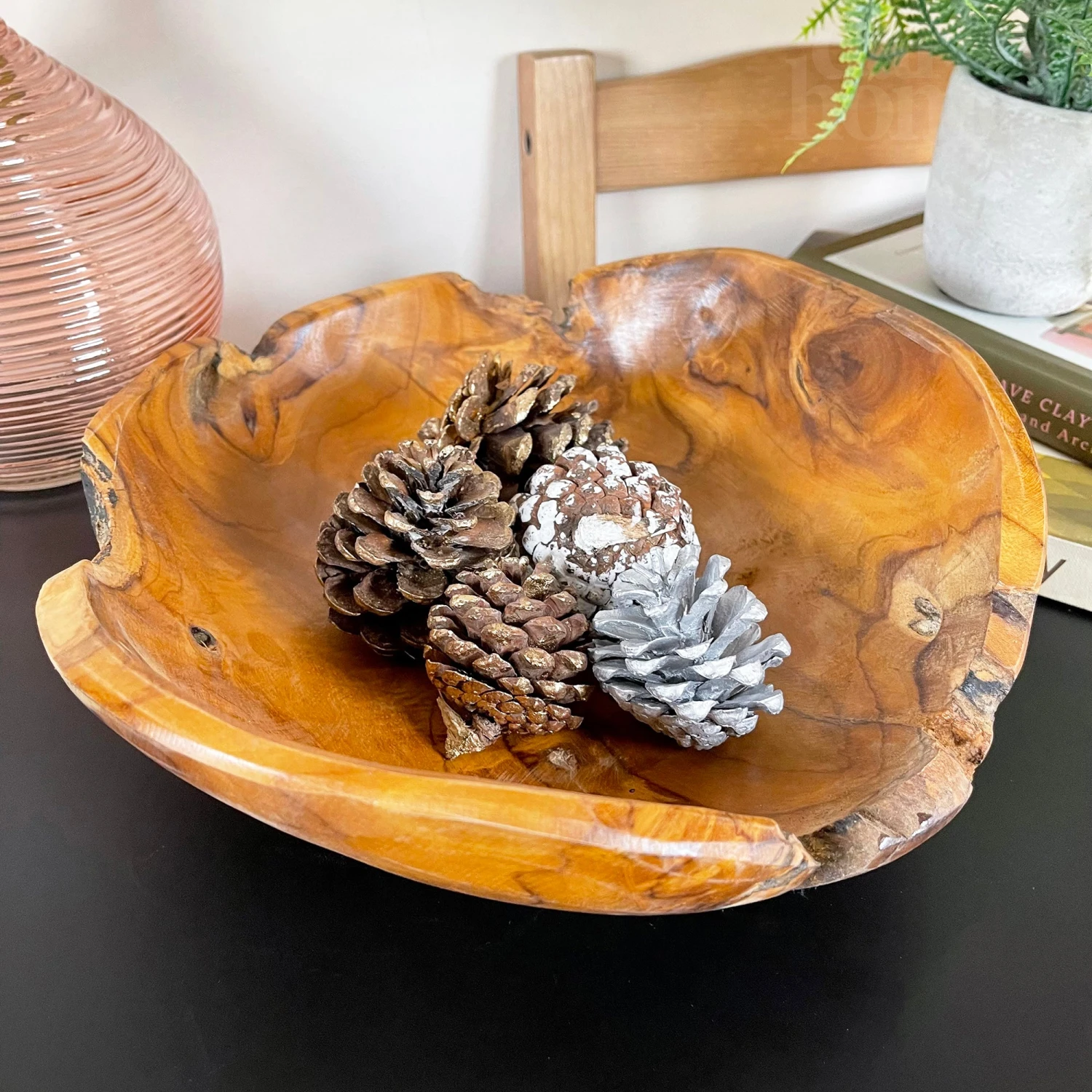 Darthome Limited Teak Root Wood Decorative Bowl 30cm 1 Darthome Limited Teak Root Wood Decorative Bowl 30cm