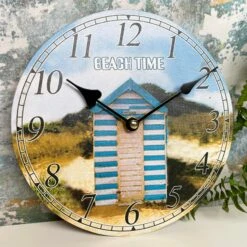 Darthome Limited Beach Hut Round Wall Clock 20cm