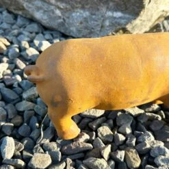 Darthome Limited Rust Cast Iron Pig Garden Statue 31cm -Darthome Limited IMG E0441