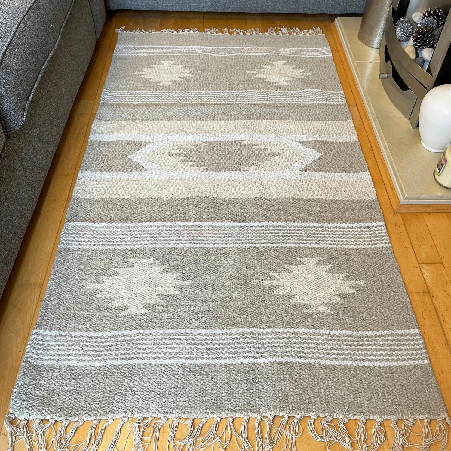 Darthome Limited Grey Cotton Moroccan Rug 1 Darthome Limited Grey Cotton Moroccan Rug