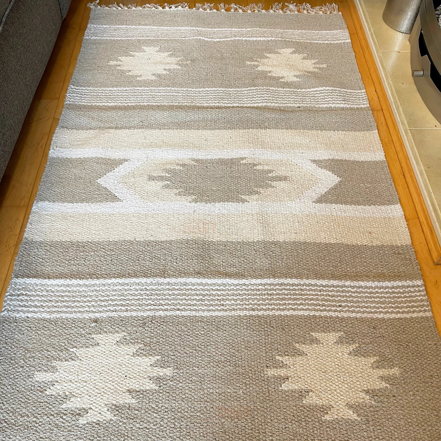 Darthome Limited Grey Cotton Moroccan Rug 2 Darthome Limited Grey Cotton Moroccan Rug - Image 2