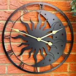 Darthome Limited Sun & Moon Silhouette Outdoor Wall Clock