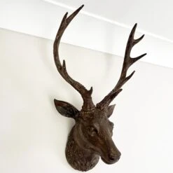 Darthome Limited Faux Brown Stags Head Wall Bust 47cm