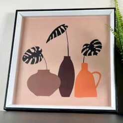 Darthome Limited Monstera Vase Framed Print