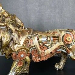 Darthome Limited Gold Steampunk Lion Ornament 32x20x10cm -Darthome Limited IMG E0997
