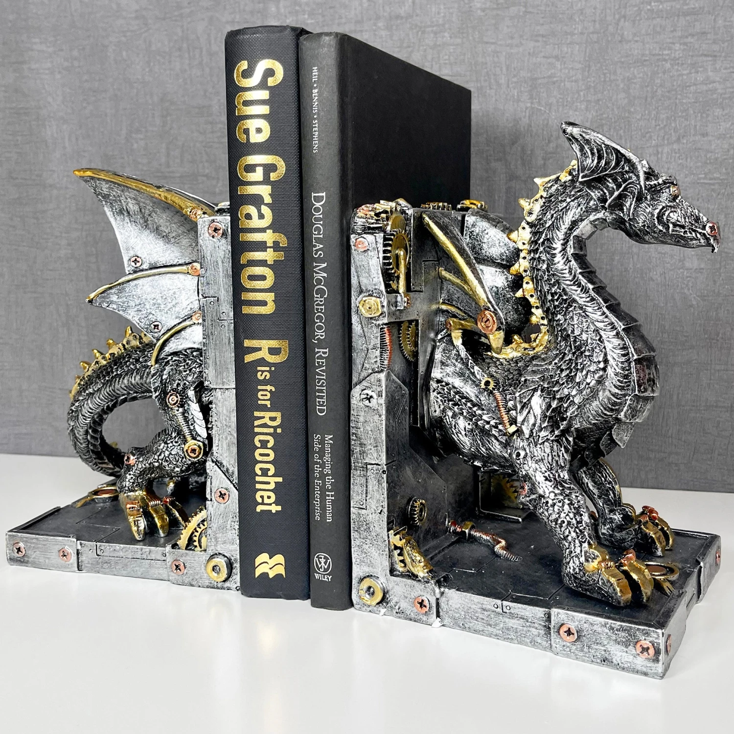 Darthome Limited Large Steampunk Dragon Bookends Set 1 Darthome Limited Large Steampunk Dragon Bookends Set