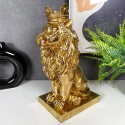 Darthome Limited Gold Royal Lion Statue 13x26x16cm -Darthome Limited IMG E1091