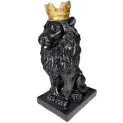 Darthome Limited Black Royal Lion With Gold Crown Statue 13x26x16cm 13 Darthome Limited Black Royal Lion With Gold Crown Statue 13x26x16cm -Darthome Limited IMG E1104copy