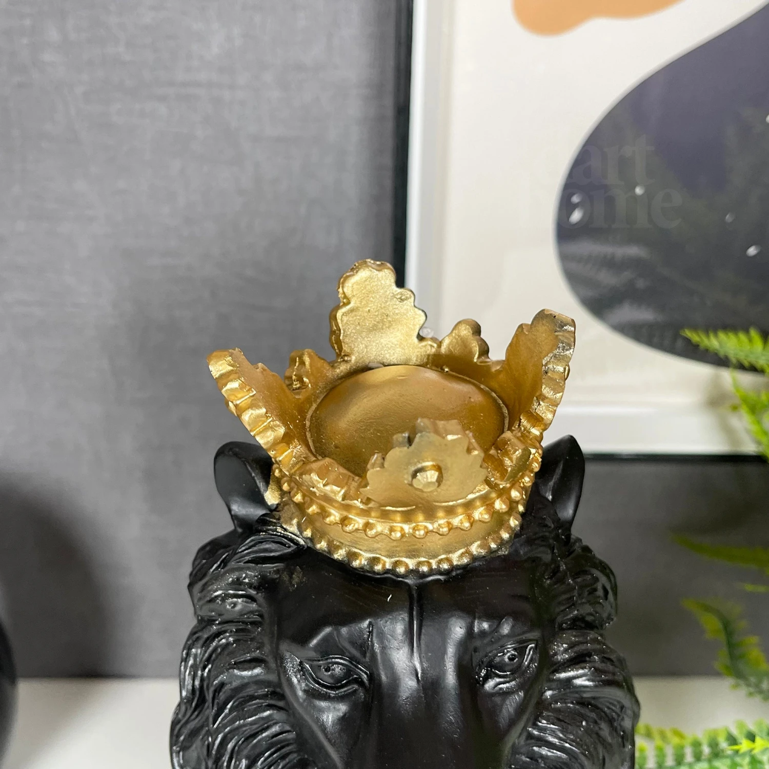 Darthome Limited Black Royal Lion With Gold Crown Statue 13x26x16cm 3 Darthome Limited Black Royal Lion With Gold Crown Statue 13x26x16cm - Image 3