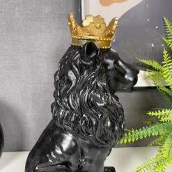 Darthome Limited Black Royal Lion With Gold Crown Statue 13x26x16cm 12 Darthome Limited Black Royal Lion With Gold Crown Statue 13x26x16cm -Darthome Limited IMG E1109