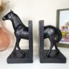 Darthome Limited Large Black Horse Bookends Set