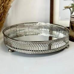 Darthome Limited Silver Mirror Candle Plate -Darthome Limited IMG E1287