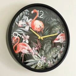 Darthome Limited Round Tropical Flamingo Wall Clock