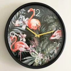 Darthome Limited Round Tropical Flamingo Wall Clock -Darthome Limited IMG E1332