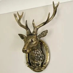 Darthome Limited Antique Gold Stag Wall Head Large