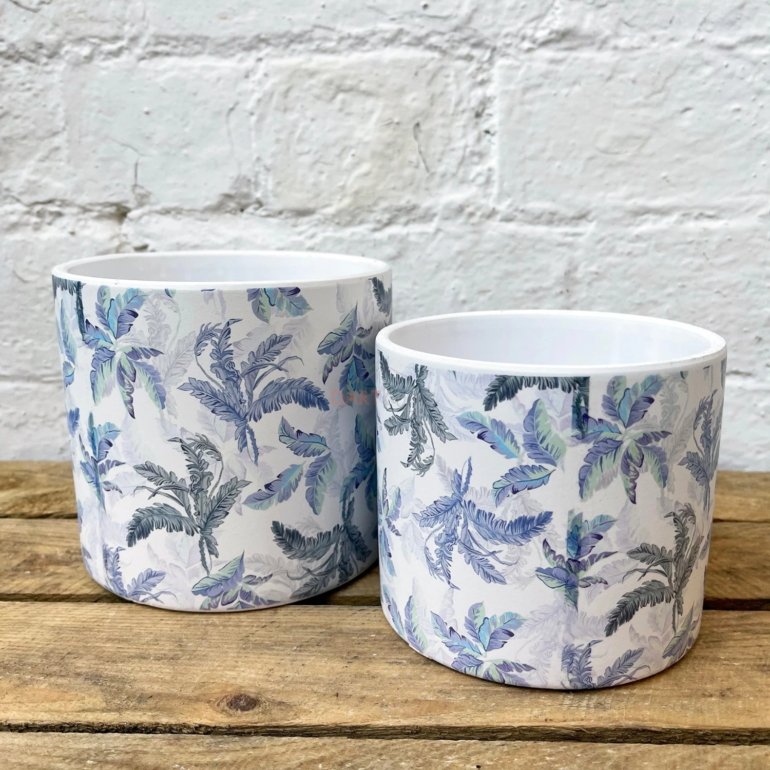 Darthome Limited Ceramic Blue Tropical Leaf Indoor Display Plant Pots 1 Darthome Limited Ceramic Blue Tropical Leaf Indoor Display Plant Pots