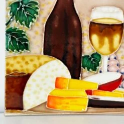 Darthome Limited Cheese And Wine Ceramic Tile Wall Art 8x8" -Darthome Limited IMG E1405