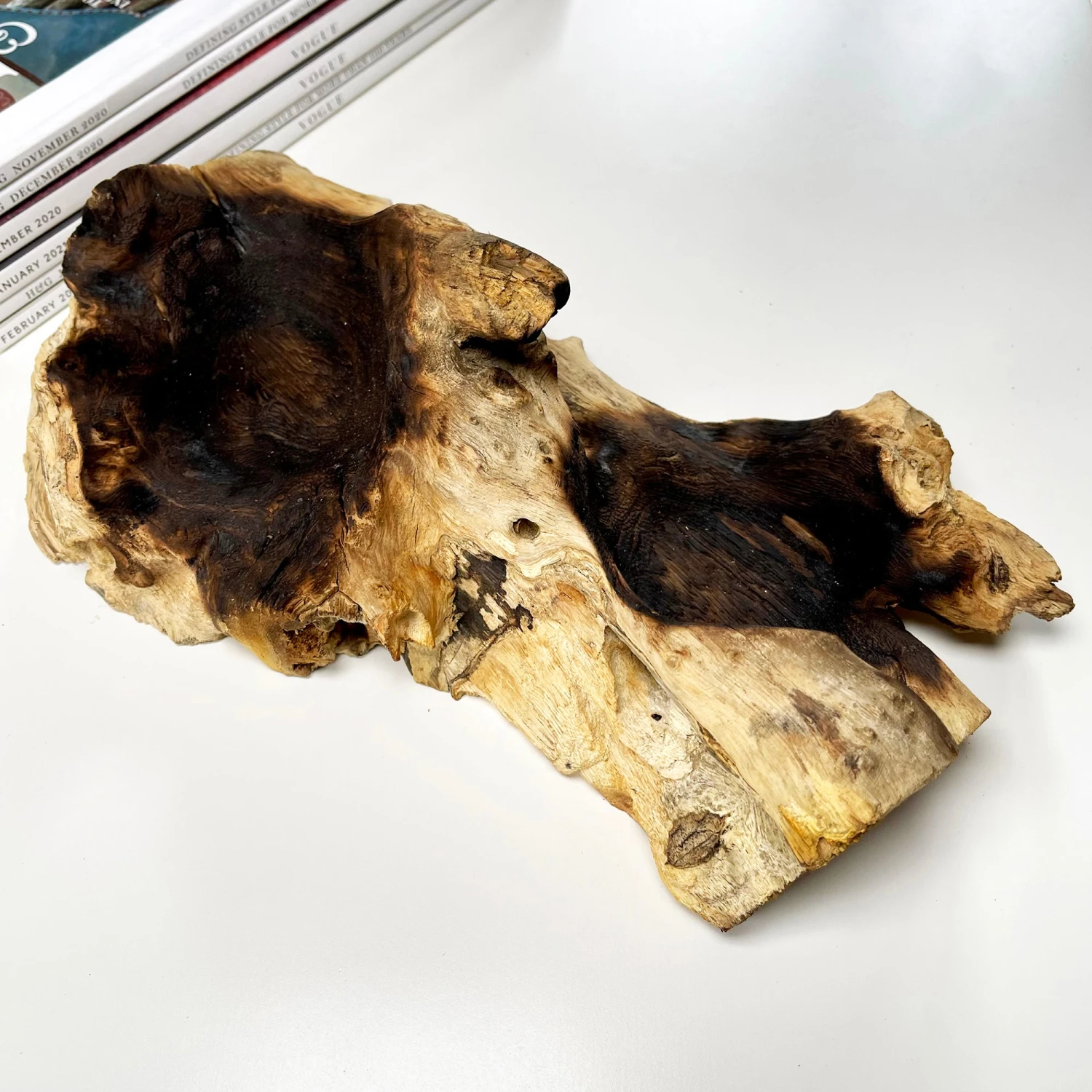 Darthome Limited Molten Glass Double Candle Holder On Teak Root Stand 9 Darthome Limited Molten Glass Double Candle Holder On Teak Root Stand - Image 9