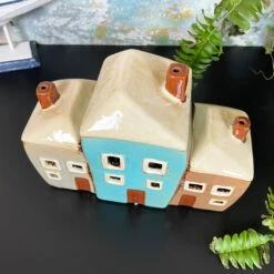 Ceramic 3 Cottage Houses Candle Holder -Darthome Limited IMG E1547 edited284