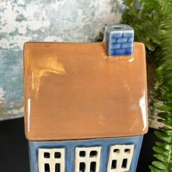 Darthome Limited Ceramic Blue Tall House Tea Light Candle Holder -Darthome Limited IMG E1561 edited9