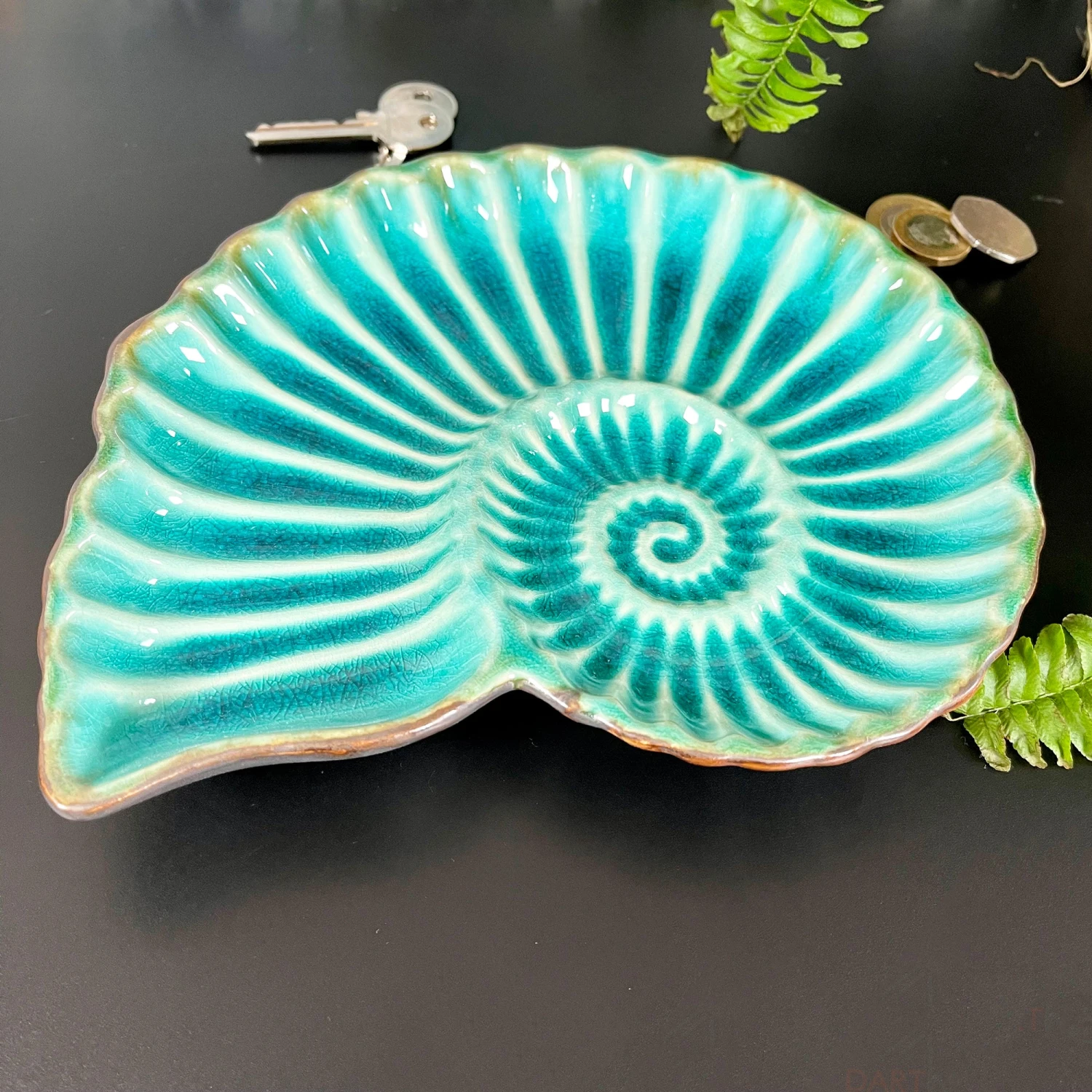 Darthome Limited Ceramic Teal Blue Sea Shell Decorative Trinket Dish 1 Darthome Limited Ceramic Teal Blue Sea Shell Decorative Trinket Dish