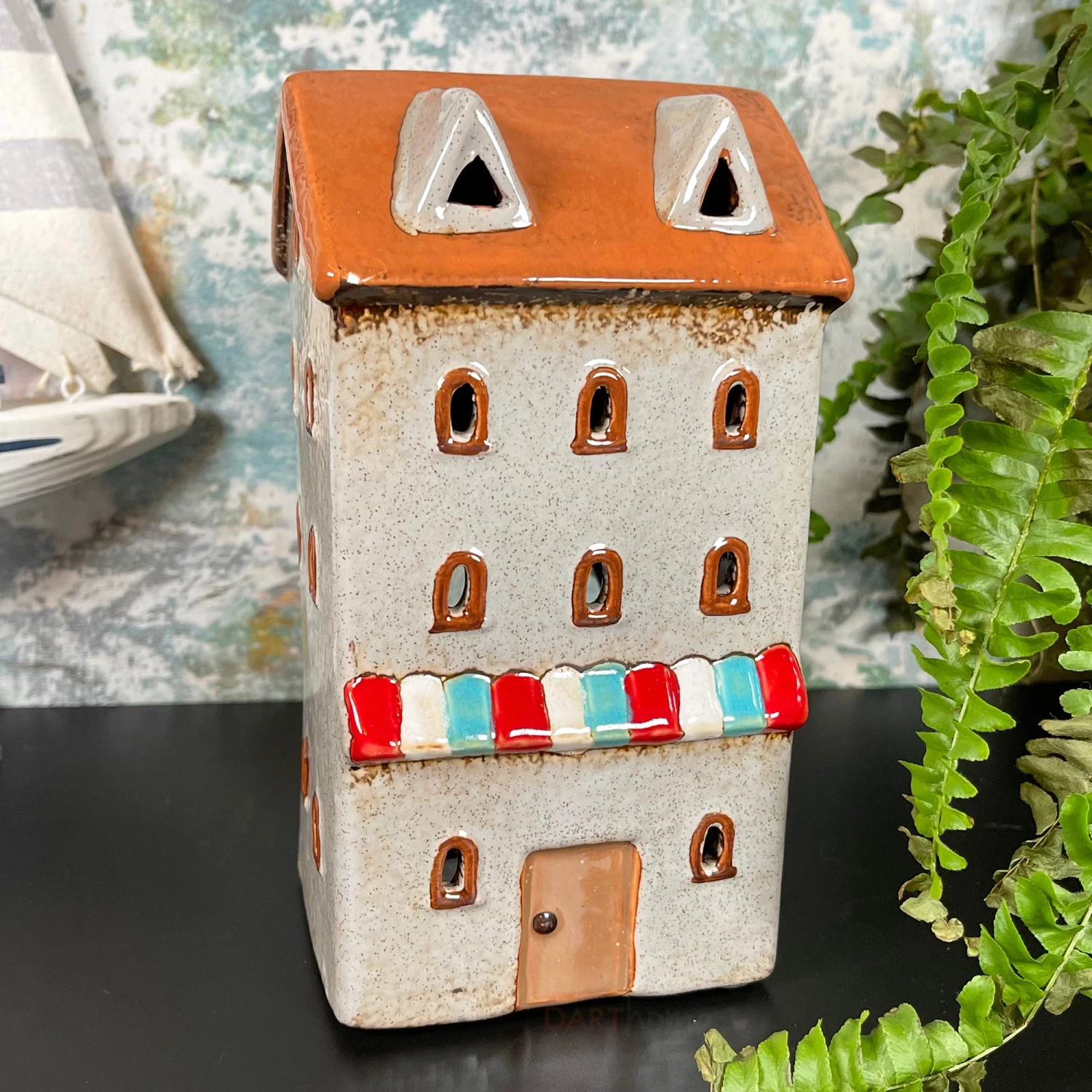 Darthome Limited Ceramic Speckled Grey House Tea Light Candle Holder 1 Darthome Limited Ceramic Speckled Grey House Tea Light Candle Holder