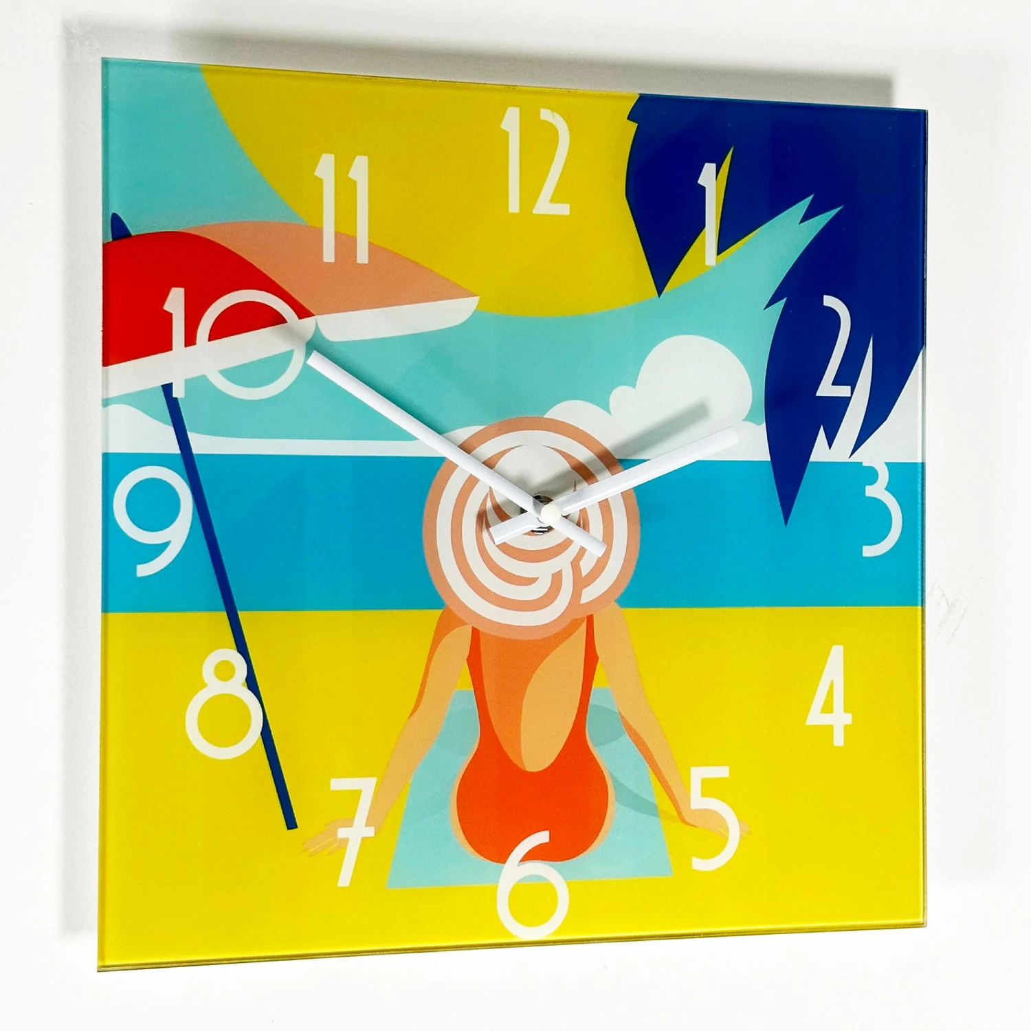 Darthome Limited South Beach Lounging Glass Wall Clock 1 Darthome Limited South Beach Lounging Glass Wall Clock