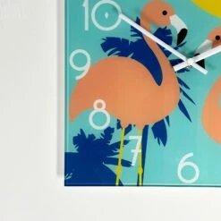 Darthome Limited South Beach Flamingos Glass Wall Clock -Darthome Limited IMG E1873