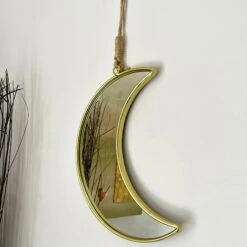 Darthome Limited Metal Gold Crescent Moon Wall Mirror