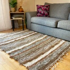 Darthome Limited Brown Stripe Shaggy Rug 120x170cm