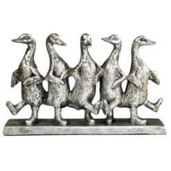 Darthome Limited Silver Five Dancing Ducks Sculpture -Darthome Limited IMG E1946copy