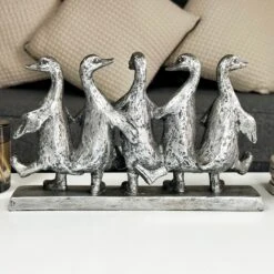 Darthome Limited Silver Five Dancing Ducks Sculpture -Darthome Limited IMG E1952