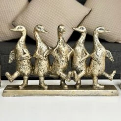 Darthome Limited Gold Five Dancing Ducks Sculpture