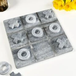 Darthome Limited Grey Marble Tic Tac Toe Game