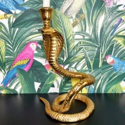 Darthome Limited Gold Coiled Snake Candlestick Holder