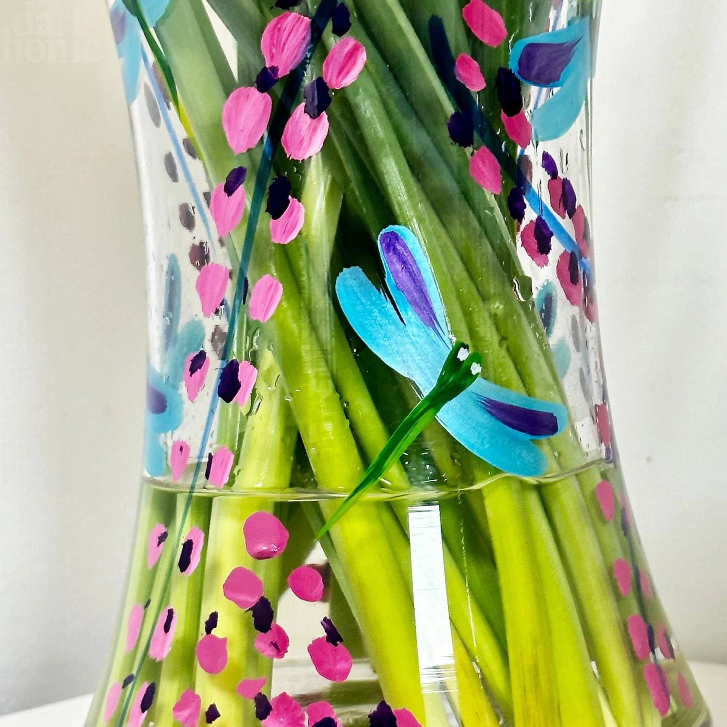 Darthome Limited Hand Painted Glass Dragonfly Vase 3 Darthome Limited Hand Painted Glass Dragonfly Vase - Image 3
