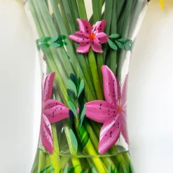 Darthome Limited Hand Painted Glass Pink Lily Vase -Darthome Limited IMG E2635 9a765d06 b596 4ed1 b826 816dc829379a