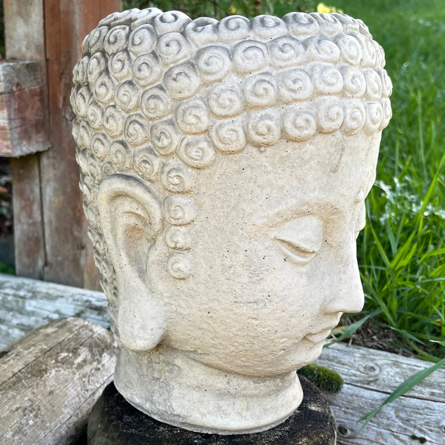 Darthome Limited Stone Buddha Head Planter 13x23cm 3 Darthome Limited Stone Buddha Head Planter 13x23cm - Image 3