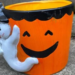 Darthome Limited Halloween Pumpkin Ghost Plant Pot A -Darthome Limited IMG E2785