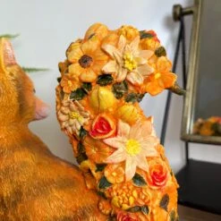 Darthome Limited Autumn Flower Fox Ornament -Darthome Limited IMG E2950